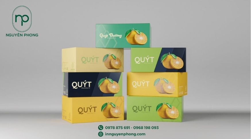 Thùng carton đựng quýt đơn giản